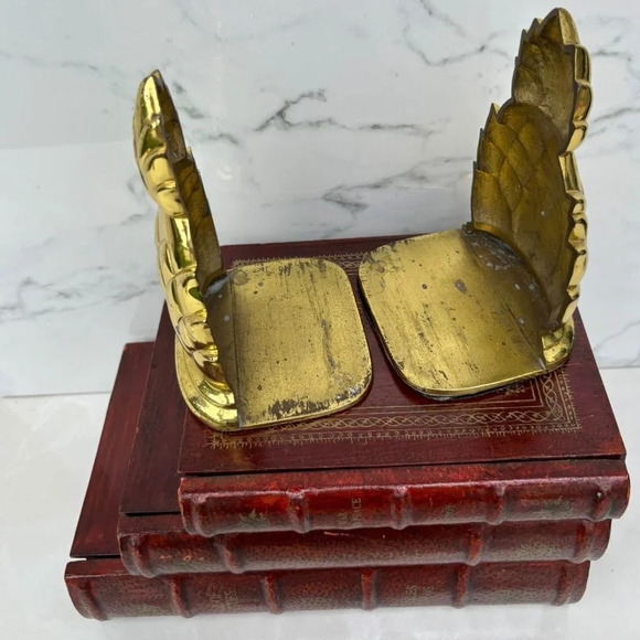 Vintage Solid Brass 2 Pineapple Shape Bookmarks Shelf Gold Size 7"x4" - Picture 9 of 10